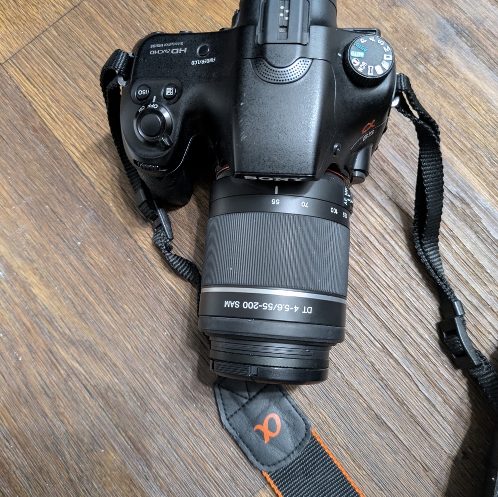 Sony Black DSLR Camera with Zoom Lens
